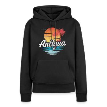 Antigua - Frauen Premium Bio Hoodie - Schwarz - Vorne - Julia (174cm)