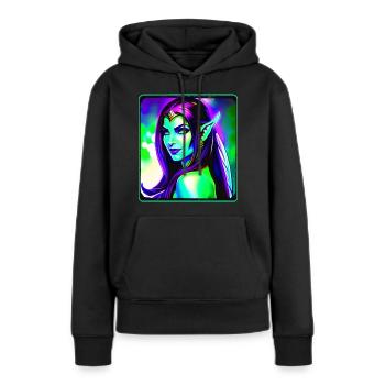 Wow Nachtelfe - Frauen Premium Bio Hoodie - Schwarz - Vorne - Julia (174cm)