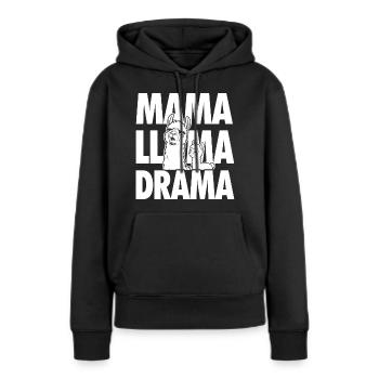 Drame Mama Llama – Motif familial drôle - Sweat à capuche Premium bio Femme - noir - Devant - Julia (174cm)