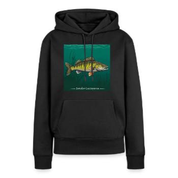 Zander Pêche Pêche Poissons Prédateurs - Sweat à capuche Premium bio Femme - noir - Devant - Julia (174cm)