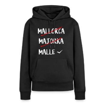 MALLORCA CHEMISE - Sweat à capuche Premium bio Femme - noir - Devant - Julia (174cm)