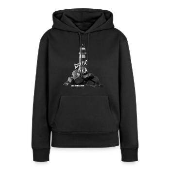 Phare - Sweat à capuche Premium bio Femme - noir - Devant - Julia (174cm)