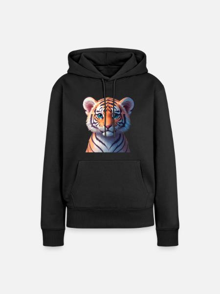 Bengalische Tigerbaby - Frauen Premium Bio Hoodie - Schwarz