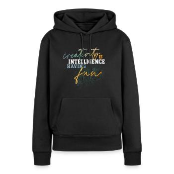 Intelligence créative - Sweat à capuche Premium bio Femme - noir - Devant - Julia (174cm)