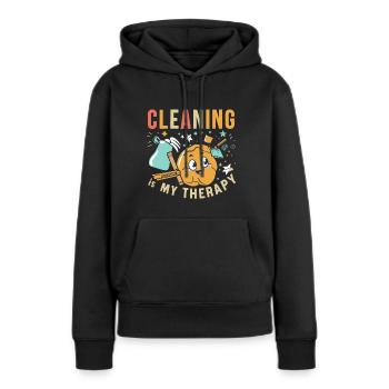 Hausfrau - Frauen Premium Bio Hoodie - Schwarz - Vorne - Julia (174cm)