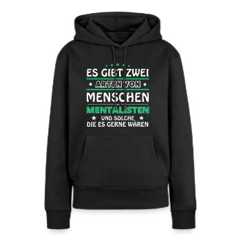 Cadeau Mentaliste - Deux Types de... Concevoir - Sweat à capuche Premium bio Femme - noir - Devant - Julia (174cm)