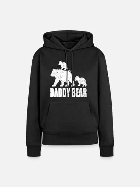 DADDY BEAR - Frauen Premium Bio Hoodie - Schwarz