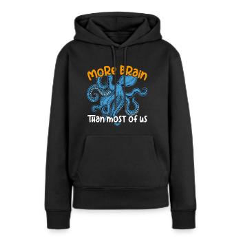 Intelligenter Oktopus - Frauen Premium Bio Hoodie - Schwarz - Vorne - Julia (174cm)