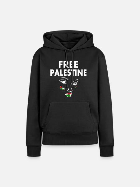Free palestine - Frauen Premium Bio Hoodie - Schwarz
