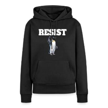 Pingouin Proteste Résistance Taxes - Sweat à capuche Premium bio Femme - noir - Devant - Julia (174cm)