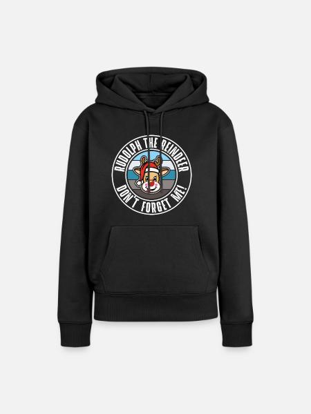 Rudolph - Frauen Premium Bio Hoodie - Schwarz