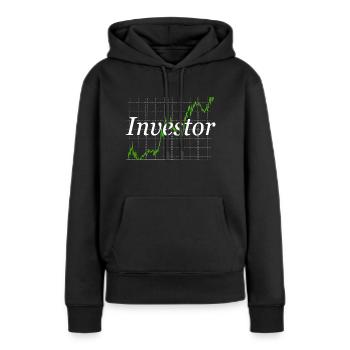 Investor - Women’s Premium Organic Hoodie - black - Front - Julia (174cm)