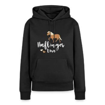 Haflinger Love - Sweat à capuche Premium bio Femme - noir - Devant - Julia (174cm)