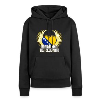 Bosnien und Herzegowina - Frauen Premium Bio Hoodie - Schwarz - Vorne - Julia (174cm)