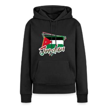 Jordanie - Sweat à capuche Premium bio Femme - noir - Devant - Julia (174cm)
