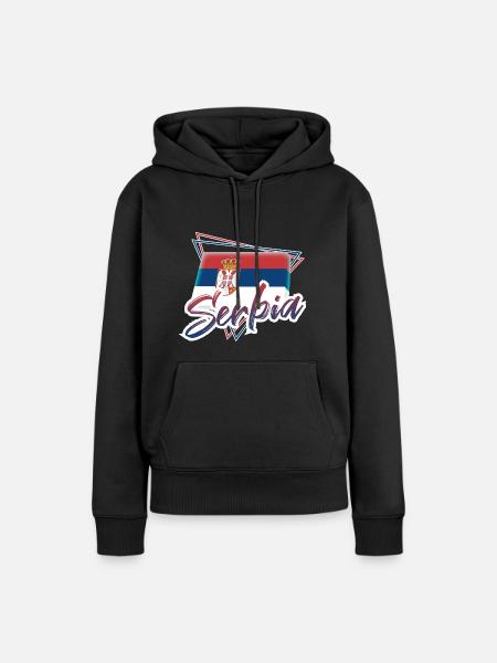 Serbien - Frauen Premium Bio Hoodie - Schwarz