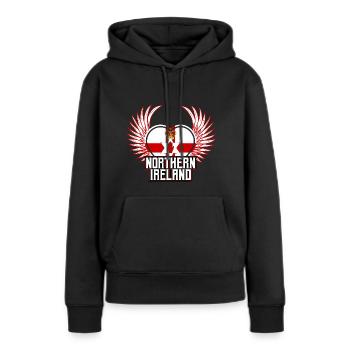 Nordirland - Frauen Premium Bio Hoodie - Schwarz - Vorne - Julia (174cm)