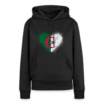 Algerien - Frauen Premium Bio Hoodie - Schwarz - Vorne - Julia (174cm)