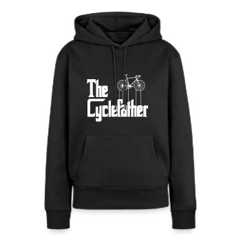 The Cyclefather Cycling Cyclist - Frauen Premium Bio Hoodie - Schwarz - Vorne - Julia (174cm)