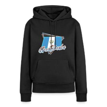 Guatemala - Frauen Premium Bio Hoodie - Schwarz - Vorne - Julia (174cm)
