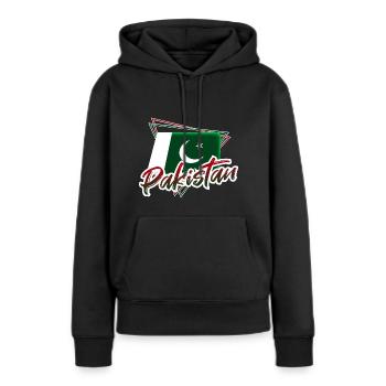 Pakistan - Frauen Premium Bio Hoodie - Schwarz - Vorne - Julia (174cm)