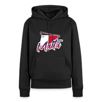 Malte - Sweat à capuche Premium bio Femme - noir - Devant - Julia (174cm)