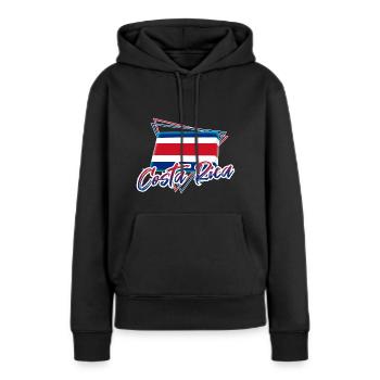 Costa Rica - Frauen Premium Bio Hoodie - Schwarz - Vorne - Julia (174cm)