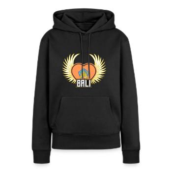 Bali - Frauen Premium Bio Hoodie - Schwarz - Vorne - Julia (174cm)