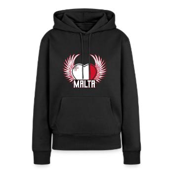 Malte - Sweat à capuche Premium bio Femme - noir - Devant - Julia (174cm)