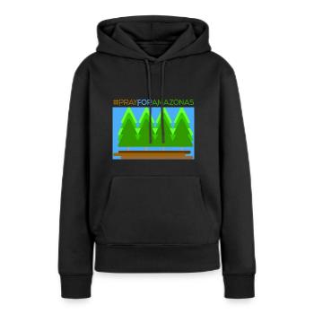Pray for amazonas 2.0 - Frauen Premium Bio Hoodie - Schwarz - Vorne - Julia (174cm)
