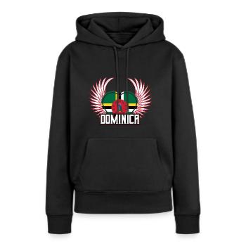 Dominique - Sweat à capuche Premium bio Femme - noir - Devant - Julia (174cm)