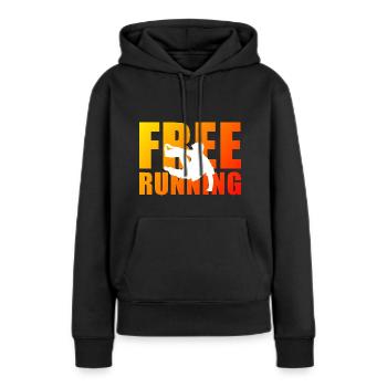 Freerunning - Frauen Premium Bio Hoodie - Schwarz - Vorne - Julia (174cm)
