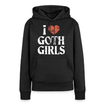Love Goth Girls! Gothic Aesthetic Goth Mommy - Frauen Premium Bio Hoodie - Schwarz - Vorne - Julia (174cm)