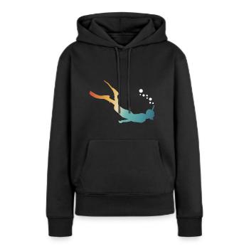 Apnoetauchen Freitaucher Geschenk für Taucher - Frauen Premium Bio Hoodie - Schwarz - Vorne - Julia (174cm)