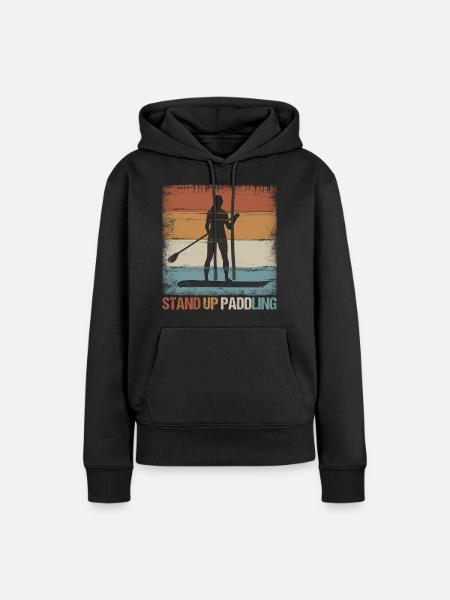 SUP stand up paddle stand up paddle cadeau femme - Sweat à capuche Premium bio Femme - noir