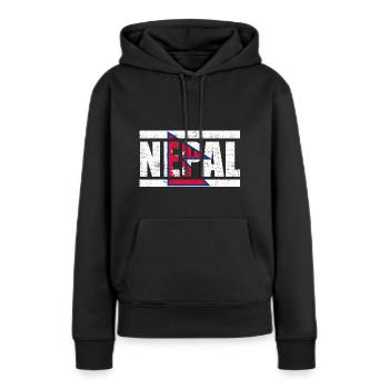 Nepal - Sweat à capuche Premium bio Femme - noir - Devant - Julia (174cm)