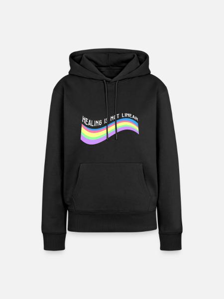 Awareness Mental Health Healing Is Not Linear - Frauen Premium Bio Hoodie - Schwarz
