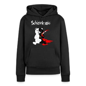 schizophrénie - Sweat à capuche Premium bio Femme - noir - Devant - Julia (174cm)