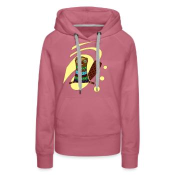 Biber - Frauen Premium Bio Hoodie - Malve - Vorne - Isabella (175cm)