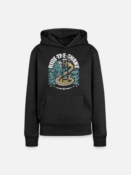 ride the snake - Sweat à capuche Premium bio Femme - noir