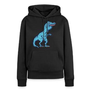 Tyrannosaurus Rex Überbiss Hasenzähne Witzig - Frauen Premium Bio Hoodie - Schwarz - Vorne - Julia (174cm)