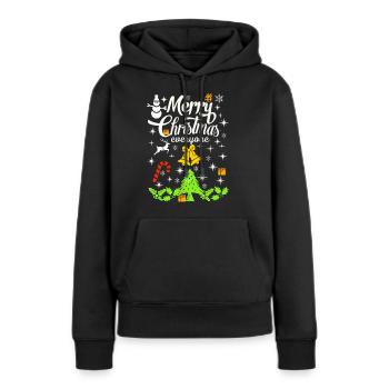 Joyeux Noël, Joyeux Noël, Joyeux Noël - Sweat à capuche Premium bio Femme - noir - Devant - Julia (174cm)
