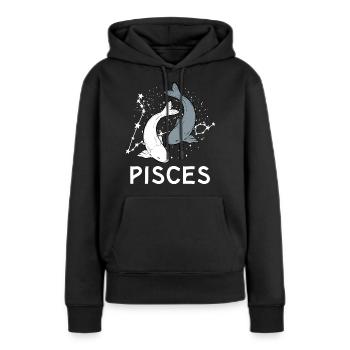 Sternzeichen Fische - Frauen Premium Bio Hoodie - Schwarz - Vorne - Julia (174cm)
