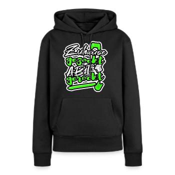 Abi 2022 Spruch Zuhause gezockt Abi gerockt AK 22 - Frauen Premium Bio Hoodie - Schwarz - Vorne - Julia (174cm)