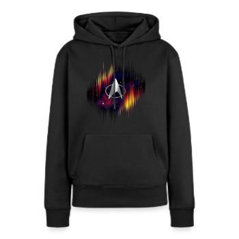 Star Trek La Nouvelle Génération Logo En Argent - Sweat à capuche Premium bio Femme - noir - Devant - Julia (174cm)