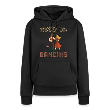 Keep on dancing, continuez à danser, danseur vinyl - Sweat à capuche Premium bio Femme - noir - Devant - Julia (174cm)