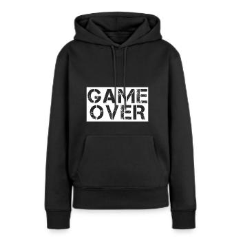 game over - Women’s Premium Organic Hoodie - black - Front - Julia (174cm)
