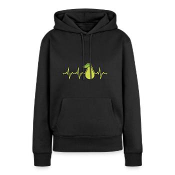 Birne - Frauen Premium Bio Hoodie - Schwarz - Vorne - Julia (174cm)