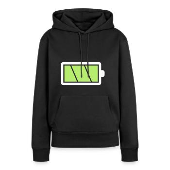 Akku voll - Frauen Premium Bio Hoodie - Schwarz - Vorne - Julia (174cm)