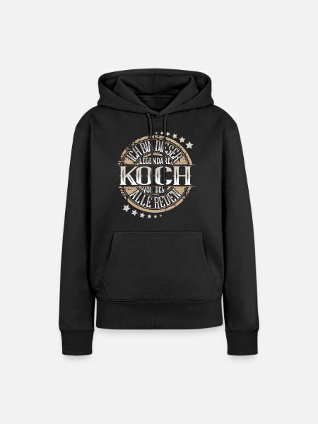 Koch - Frauen Premium Bio Hoodie - Schwarz